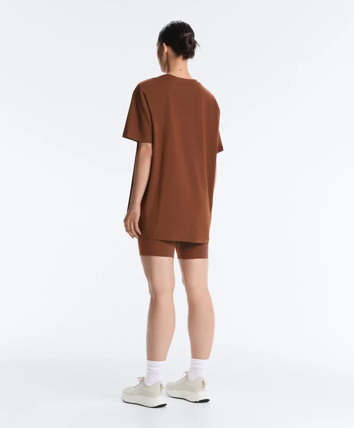 Tricou oversize din amestec de bumbac, cu mâneci scurte Tricou oversize din amestec de bumbac, cu mâneci scurte