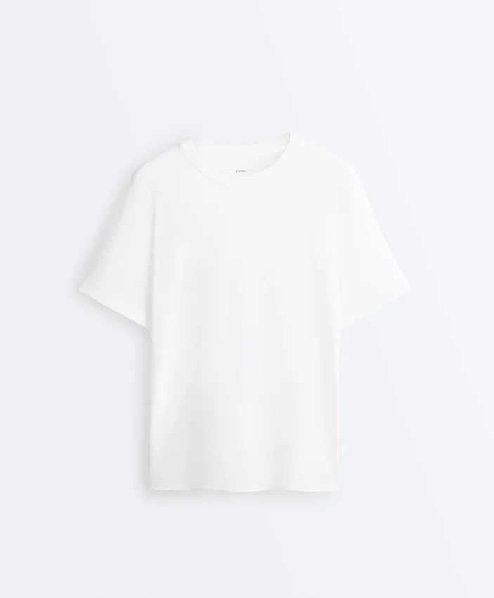 Tricou oversize din amestec de bumbac, cu mâneci scurte Tricou oversize din amestec de bumbac, cu mâneci scurte