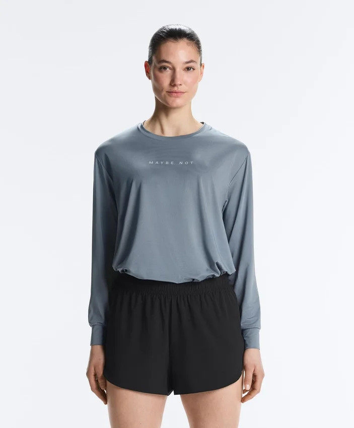 Tricou tehnic cu mâneci lungi și text Tricou tehnic cu mâneci lungi și text