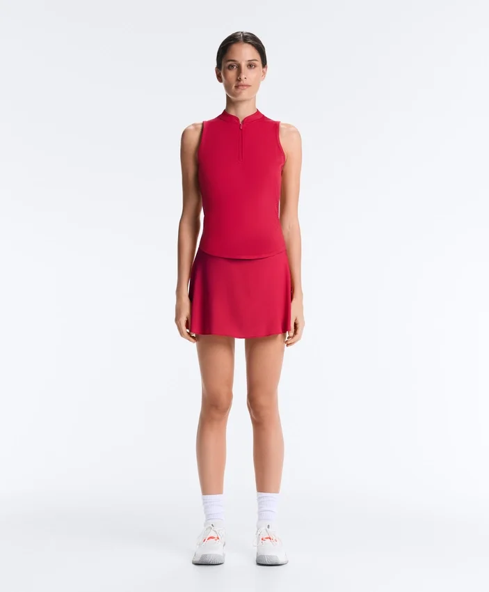 Tricou tehnic fără mâneci, cu jumătate de fermoar Tricou tehnic fără mâneci, cu jumătate de fermoar