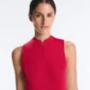 Tricou tehnic fără mâneci, cu jumătate de fermoar Tricou tehnic fără mâneci, cu jumătate de fermoar