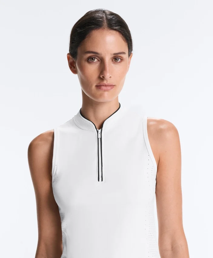 Tricou tehnic fără mâneci, cu jumătate de fermoar Tricou tehnic fără mâneci, cu jumătate de fermoar