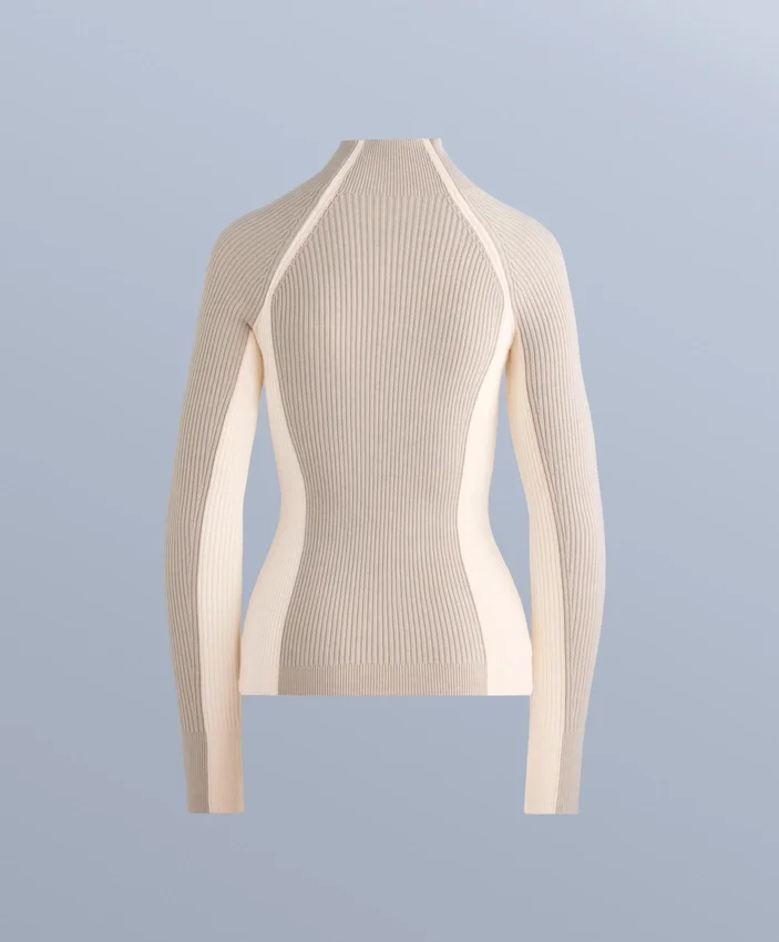 Tricou termic de bază cu tricotaj cu nervuri în culori contrastante Tricou termic de bază cu tricotaj cu nervuri în culori contrastante