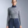 Tricou termic fără cusături, cu imprimeu geometric Tricou termic fără cusături, cu imprimeu geometric