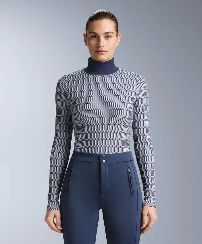 Tricou termic fără cusături, cu imprimeu geometric Tricou termic fără cusături, cu imprimeu geometric