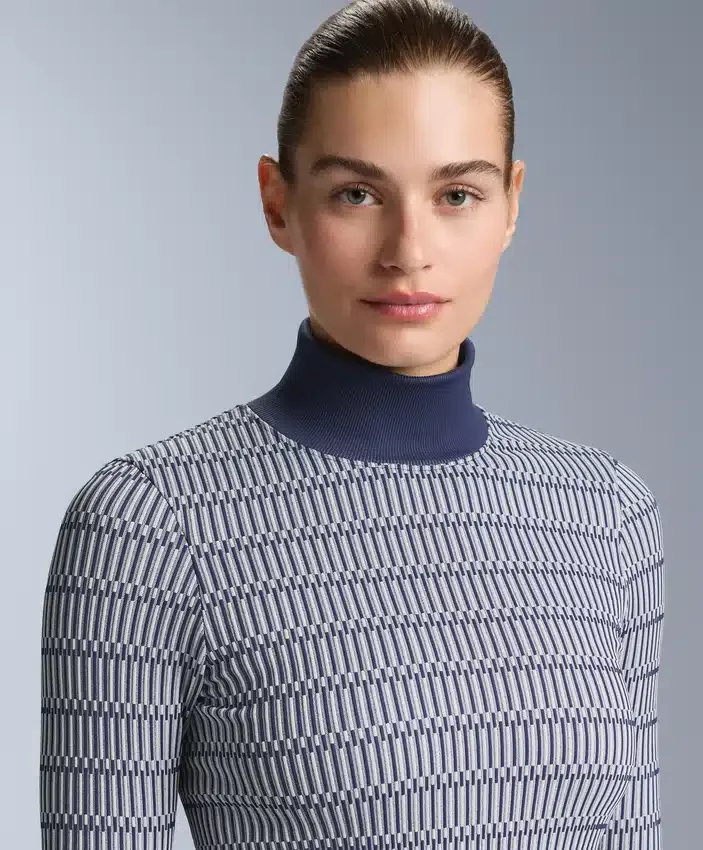 Tricou termic fără cusături, cu imprimeu geometric Tricou termic fără cusături, cu imprimeu geometric