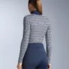 Tricou termic fără cusături, cu imprimeu geometric Tricou termic fără cusături, cu imprimeu geometric