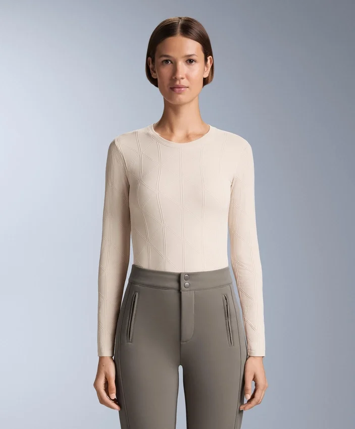 Tricou termic fără cusături, din țesătură Jacquard Tricou termic fără cusături, din țesătură Jacquard