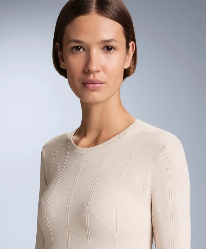 Tricou termic fără cusături, din țesătură Jacquard Tricou termic fără cusături, din țesătură Jacquard