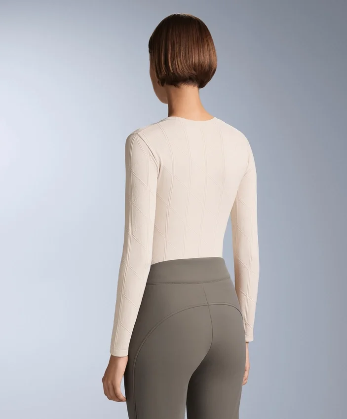Tricou termic fără cusături, din țesătură Jacquard Tricou termic fără cusături, din țesătură Jacquard