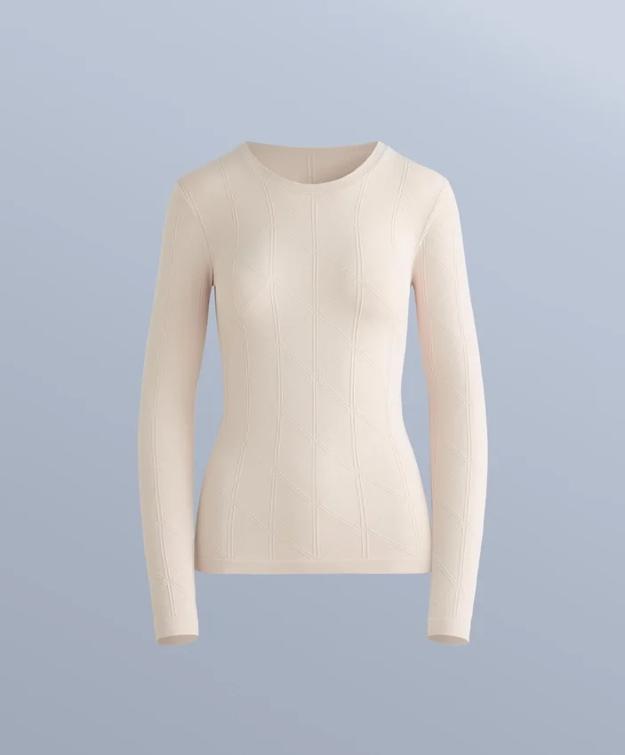 Tricou termic fără cusături, din țesătură Jacquard Tricou termic fără cusături, din țesătură Jacquard