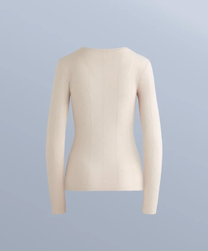 Tricou termic fără cusături, din țesătură Jacquard Tricou termic fără cusături, din țesătură Jacquard