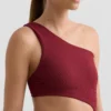 Trikini asimetric din jacquard cu carouri mini