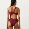 Trikini asimetric din jacquard cu carouri mini
