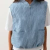 Veste din amestec de bumbac cu dungi Veste din amestec de bumbac cu dungi