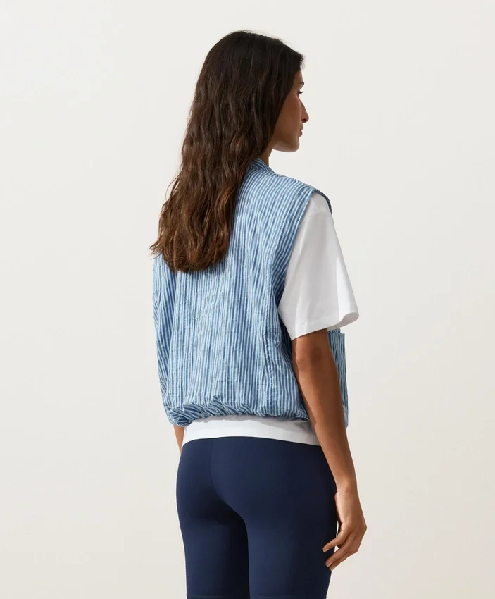 Veste din amestec de bumbac cu dungi Veste din amestec de bumbac cu dungi