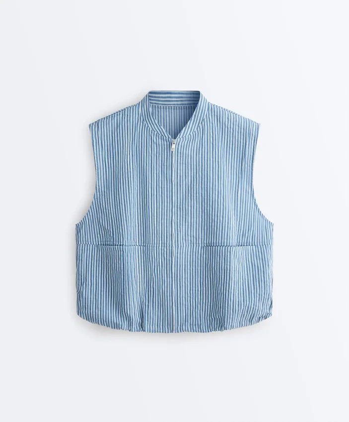 Veste din amestec de bumbac cu dungi Veste din amestec de bumbac cu dungi