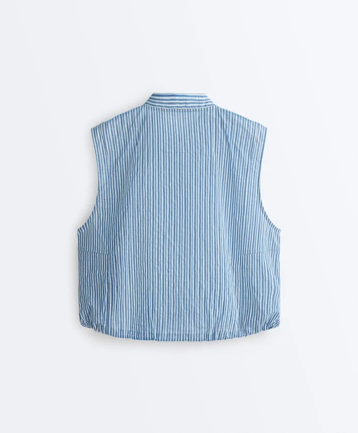 Veste din amestec de bumbac cu dungi Veste din amestec de bumbac cu dungi