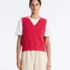 Veste tricotată cu guler în V Veste tricotată cu guler în V