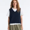 Veste tricotată cu guler în V Veste tricotată cu guler în V