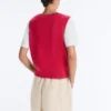 Veste tricotată cu guler în V Veste tricotată cu guler în V