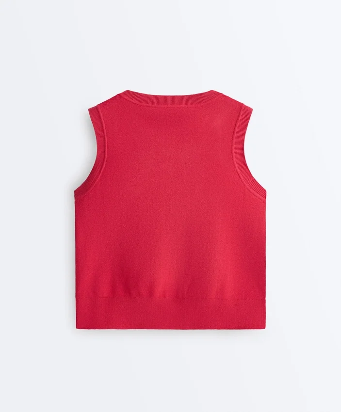 Veste tricotată cu guler în V Veste tricotată cu guler în V