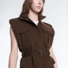 Veste utilitară din piqué cu curea din bumbac
