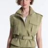 Veste utilitară din piqué cu curea din bumbac