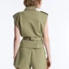 Veste utilitară din piqué cu curea din bumbac