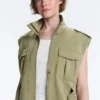 Veste utilitară din piqué cu curea din bumbac